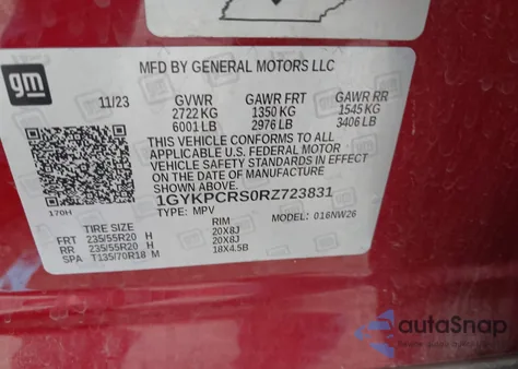 2024 Cadillac Xt6 Fwd Premium Luxury из США, поврежденный, VIN 1GYKPCRS0RZ723831